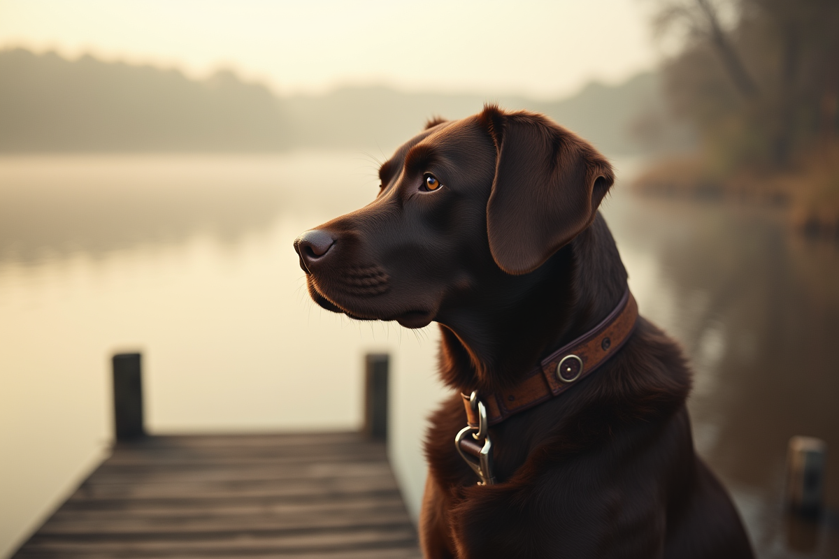 Labrador adulte au bord d
