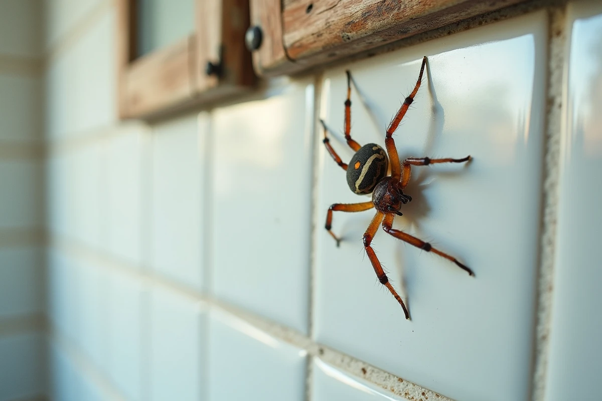 Zoropsis spinimana araignée méditerranéenne sur carrelage blanc dans une maison du sud de la France